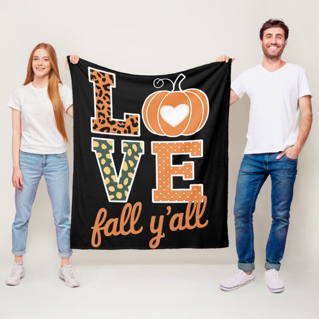 Liebe fällt Y'All Leopard Print Fall Erntedank Fleecedecke (Beispiel)
