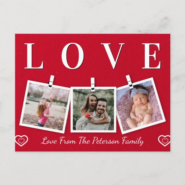 Liebe Familie Foto Valentine Postkarte (Vorderseite)