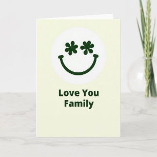 Liebe Familie Grüne Lachende Karte