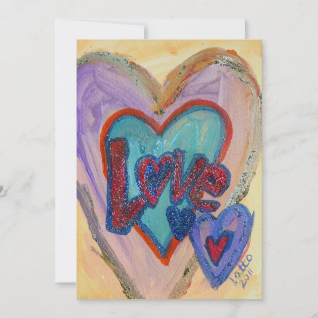 Liebe Familie hört Einladungen oder Ankündigungen (Vorderseite)