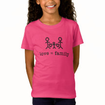 Liebe = Familie, T - Shirt des Mädchens