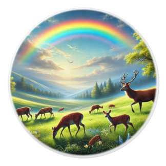 Liebe Familie unter dem Regenbogen Keramikknauf