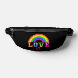 Liebe Farbenfroher Regenbogen Rotes Herz Bauchtasche