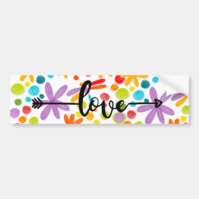 Liebe Farbige Blume Design Sticker Autoaufkleber (Vorne)