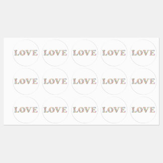 LIEBE - farbige Kaffeebohnen Etiketten