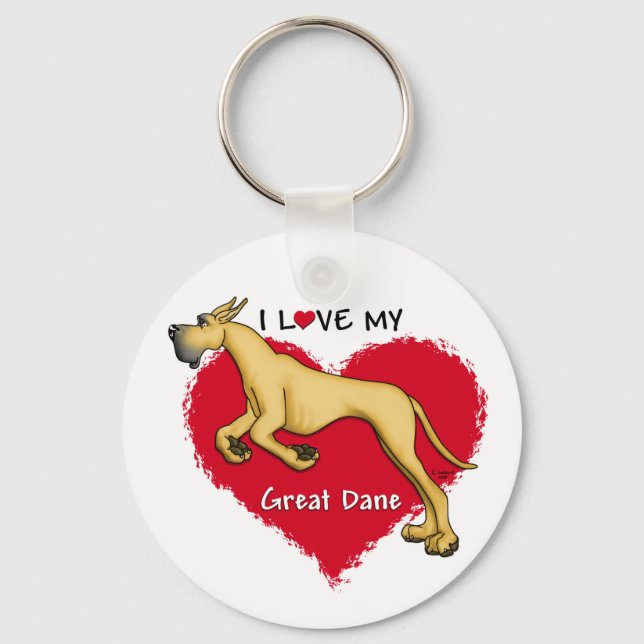 Liebe Fawn Great Dane Schlüsselanhänger (Vorderseite)