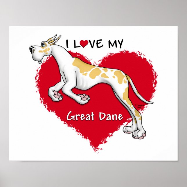 Liebe Fawnequin Great Dane Poster (Vorne)