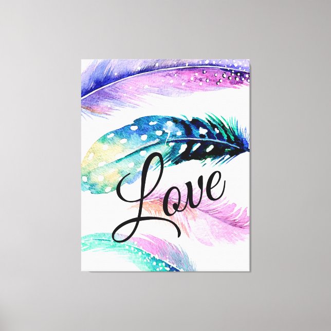 Liebe Feathers Leinwanddruck (Vorderseite)