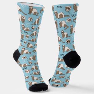 Liebe Ferrets - Blaue Socken