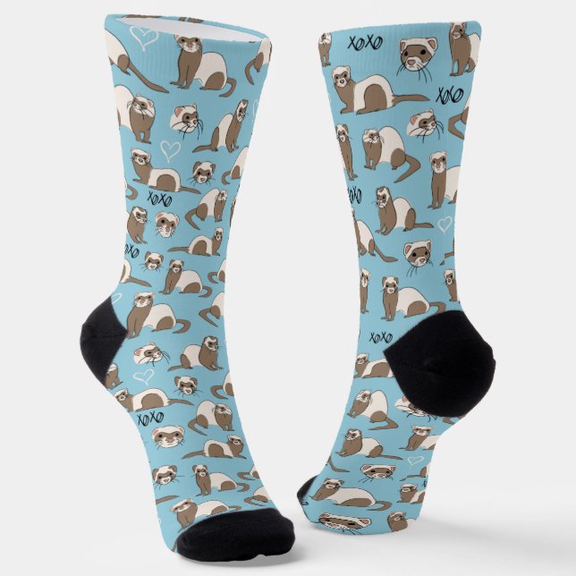 Liebe Ferrets - Blaue Socken (Gewinkelt)