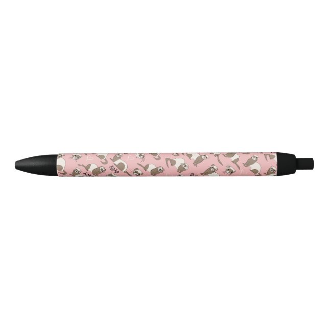 Liebe Ferrets - Pink Black Ink Pen Kugelschreiber (Vorderseite)