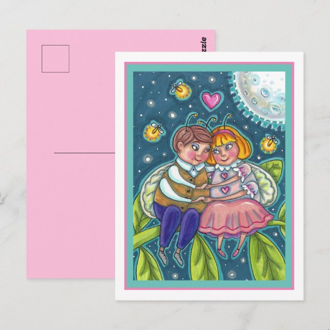 LIEBE, FEUERN & FULL MOON, SCHWEIZER POSTKARTE (Vorne/Hinten)