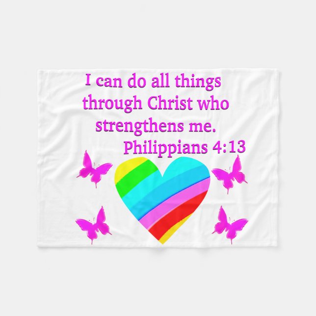 LIEBE FILMPHILIPPIANS 4:13 DESIGN FLEECEDECKE (Vorderseite (Horizontal))