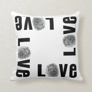 Liebe-Fingerabdruck Schwarzweiss Kissen