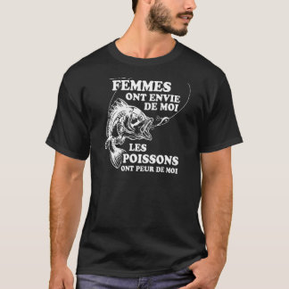 Liebe Fische Angst mich auf Französisch für Männer T-Shirt