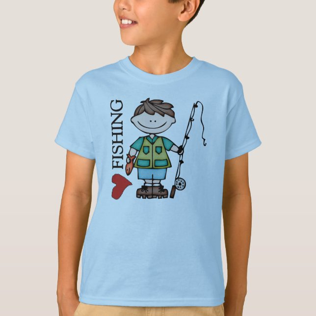 Liebe-Fischerei Browns behaarte Jungen-I T-Shirt (Vorderseite)
