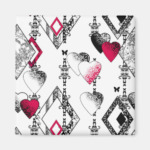 Liebe, Fischernetz, Patchwork Magnet