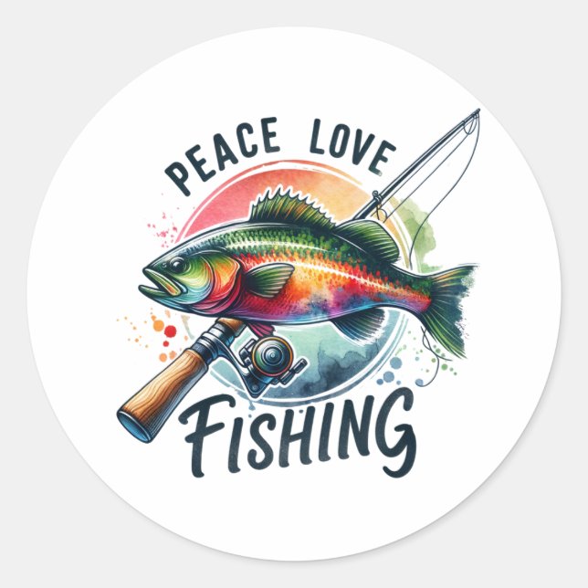 Liebe Fischfang Runder Aufkleber (Vorderseite)