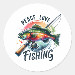 Liebe Fischfang Runder Aufkleber