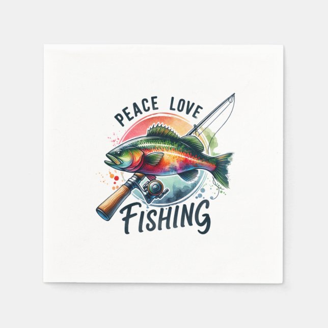Liebe Fischfang Serviette (Vorderseite)