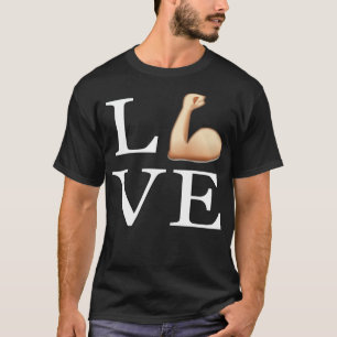 Liebe Fitness Fleing Muscles Emoji Icon Bäckerei B T-Shirt