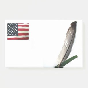 Liebe Flag und Feather Post-it® Notes, 10" x 6" Post-it Klebezettel