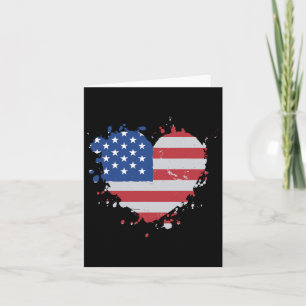 Liebe Flag USA Herz 4. Juli American Proud Gir Karte
