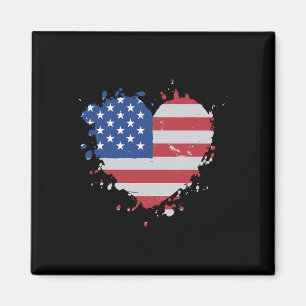 Liebe Flag USA Herz 4. Juli American Proud Gir Magnet