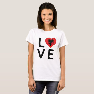 Liebe - Flagge Albaniens T-Shirt
