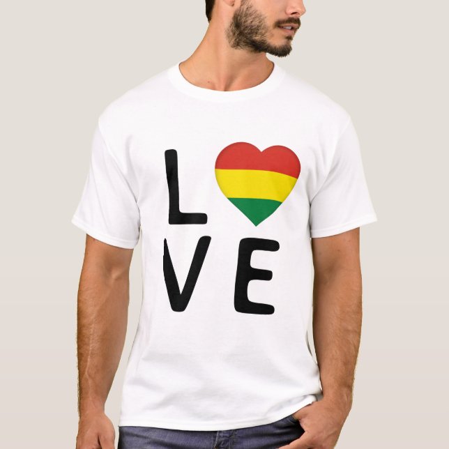 Liebe - Flagge Boliviens T-Shirt (Vorderseite)