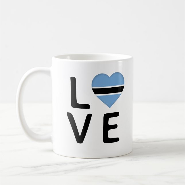 Liebe - Flagge Botswanas Kaffeetasse (Links)