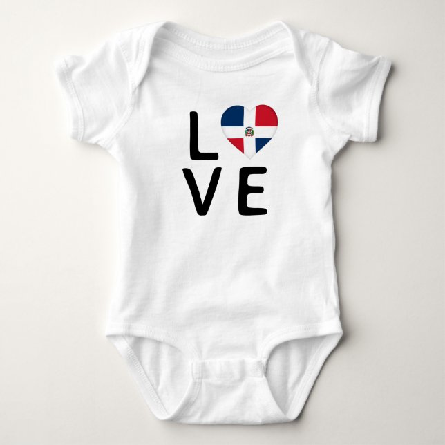 Liebe - Flagge der Dominikanischen Republik Baby Strampler (Vorderseite)