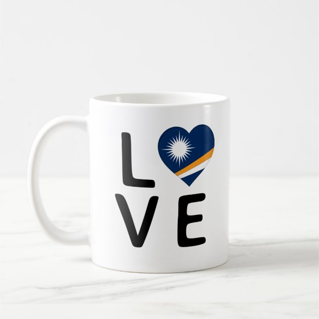 Liebe - Flagge der Marshallinseln Kaffeetasse (Links)