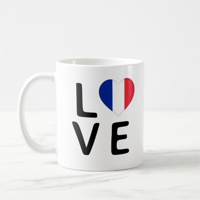 Liebe - Flagge Frankreichs Kaffeetasse (Links)