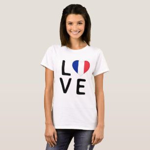 Liebe - Flagge Frankreichs T-Shirt