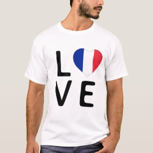 Liebe - Flagge Frankreichs T-Shirt