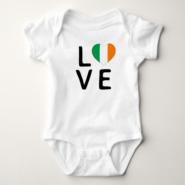 Liebe - Flagge Irlands Baby Strampler (Vorderseite)