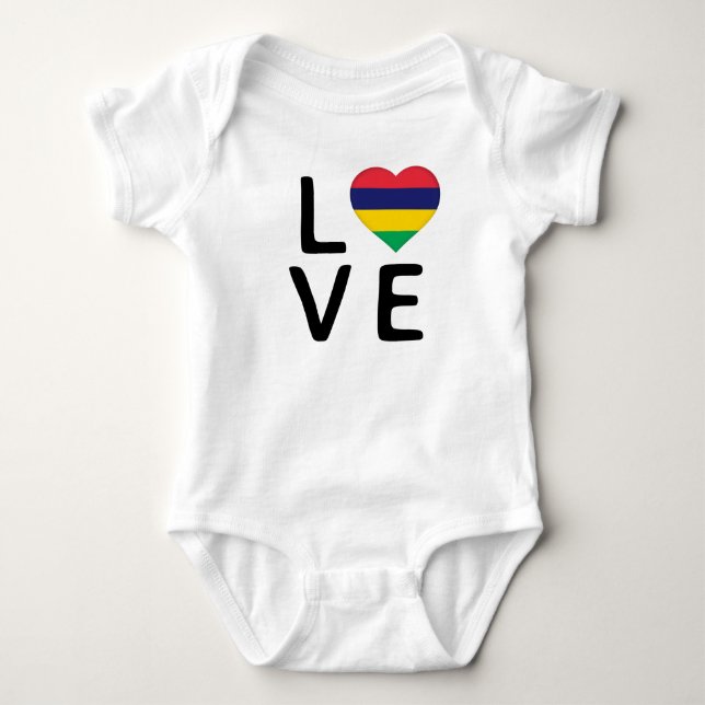 Liebe - Flagge Mauritius Baby Strampler (Vorderseite)