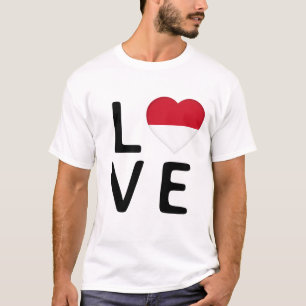 Liebe - Flagge Monaco T-Shirt