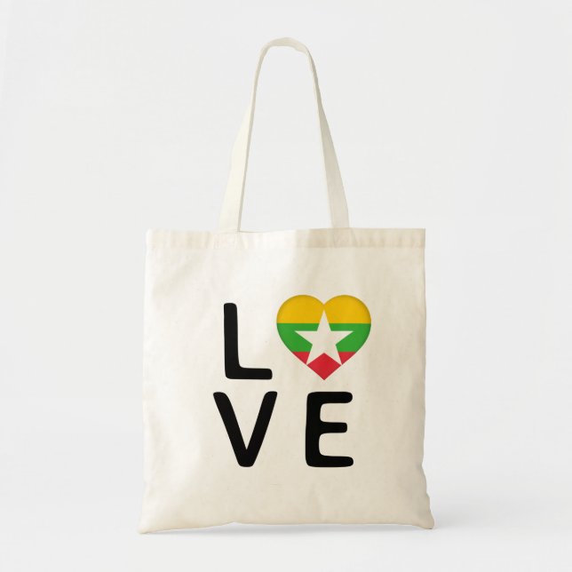 Liebe - Flagge Myanmars Tragetasche (Vorne)