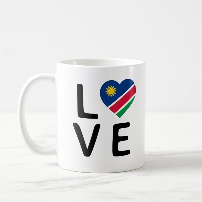 Liebe - Flagge Namibias Kaffeetasse (Links)