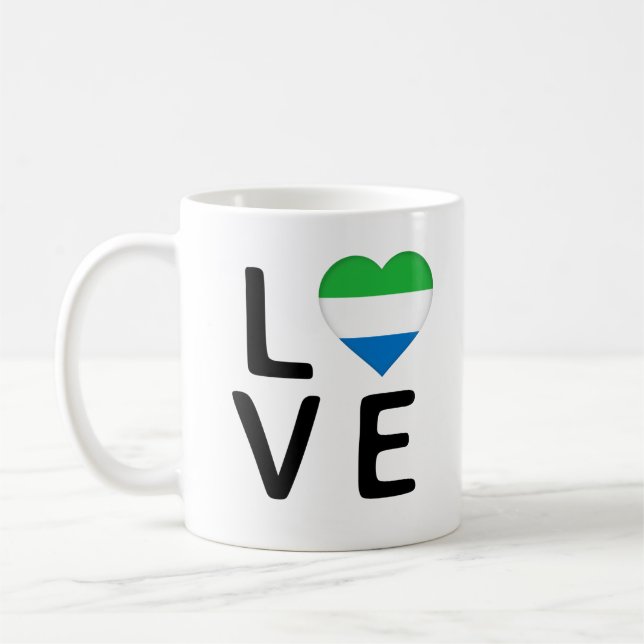 Liebe - Flagge Sierra Leones Kaffeetasse (Links)