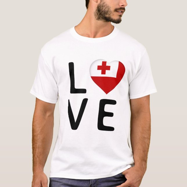 Liebe - Flagge Tonga T-Shirt (Vorderseite)