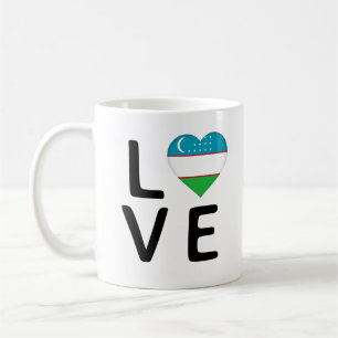 Liebe - Flagge Usbekistans Kaffeetasse