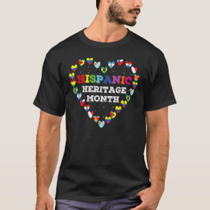 Liebe Flags Herz Nationales hispanisches Erbe Mona T-Shirt