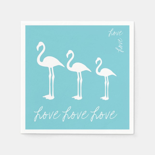 Liebe Flamingo Paper Napkin Serviette (Vorderseite)