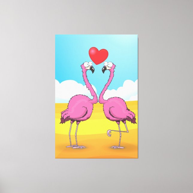 Liebe Flamingos Leinwanddruck (Vorderseite)