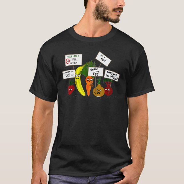 Liebe Fleisch und Kartoffeln - Protest für Gemüse  T-Shirt (Vorderseite)