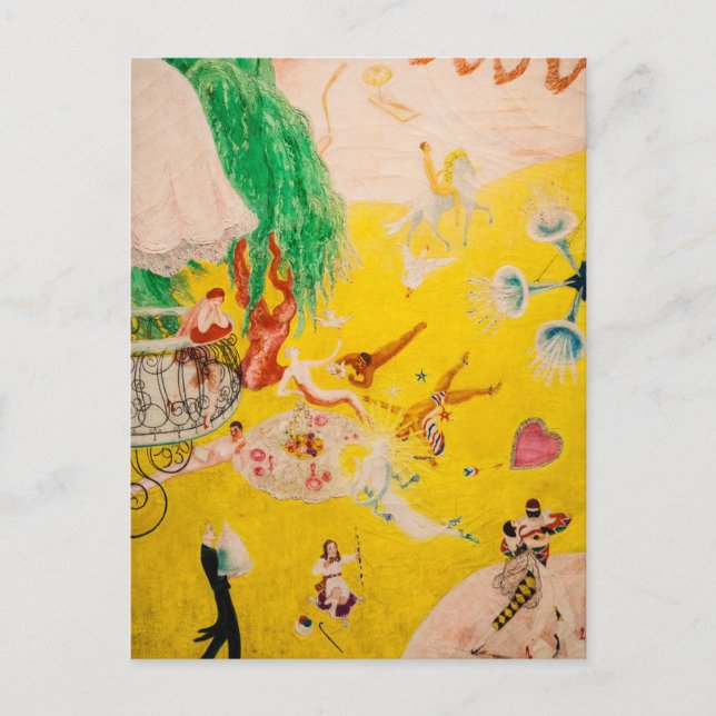 Liebe Flight of a Pink Candy Heart by Stettheimer Postkarte (Vorderseite)