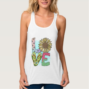 Liebe Flip Flops Sommerfrauen an der Spitze Tank Top